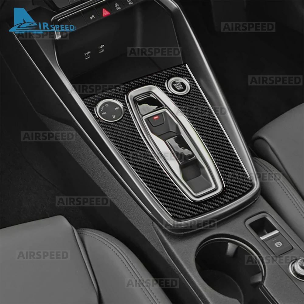 Real Soft Carbon Fiber Sticker for Audi A3 S3 8Y 2025 2026 LHD RHD Car Automatic Gear Shift Panel Accessories Interior Trim