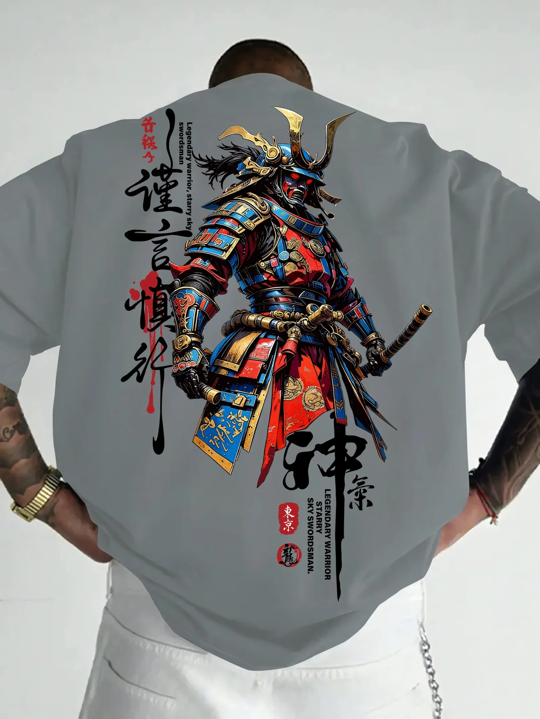Harajuku-T-Shirt im japanischen Cartoon-Krieger-Stil, 3D-Sport, schnell trocknend, atmungsaktiv, für Männer und Frauen, Streetwear, Freizeitkleidung, Y2K-Kindertop – Detail 6