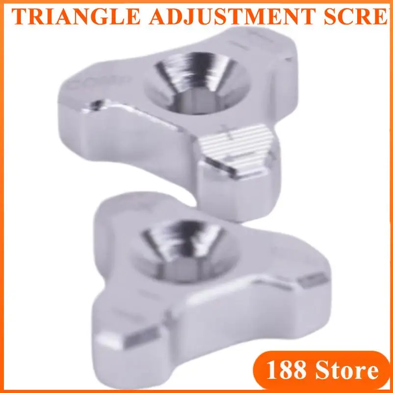 Small Car Motorcycle Parts Silver Triangular Finger Screws Adjustment Knob Manual Tighten