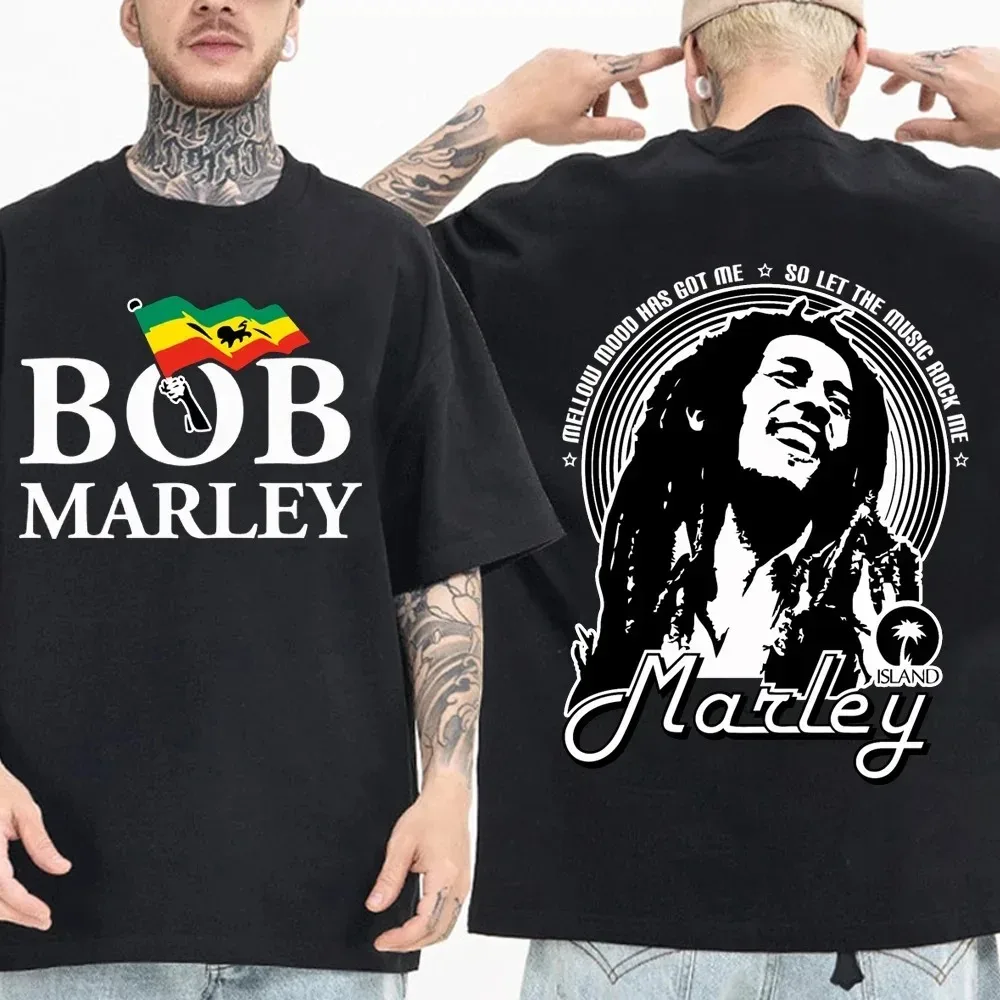 Bob Marley T-Shirts Fashion T-shirt for Men Y2K Tops Harajuku O-Neck Short Sleeve Shirts Fans Gift Summer Women Fashion T-shirt