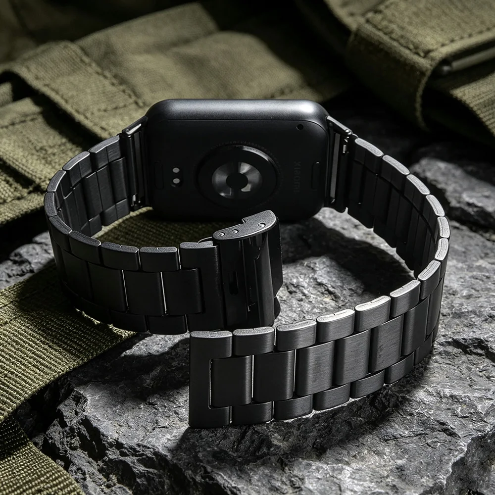 Thin Three-Pearl Style Stainless Steel Strap for Xiaomi Band Mi 8Pro 9Pro 10Pro Bracelet Redmi Watch 4/5/6 Breathable Wristband