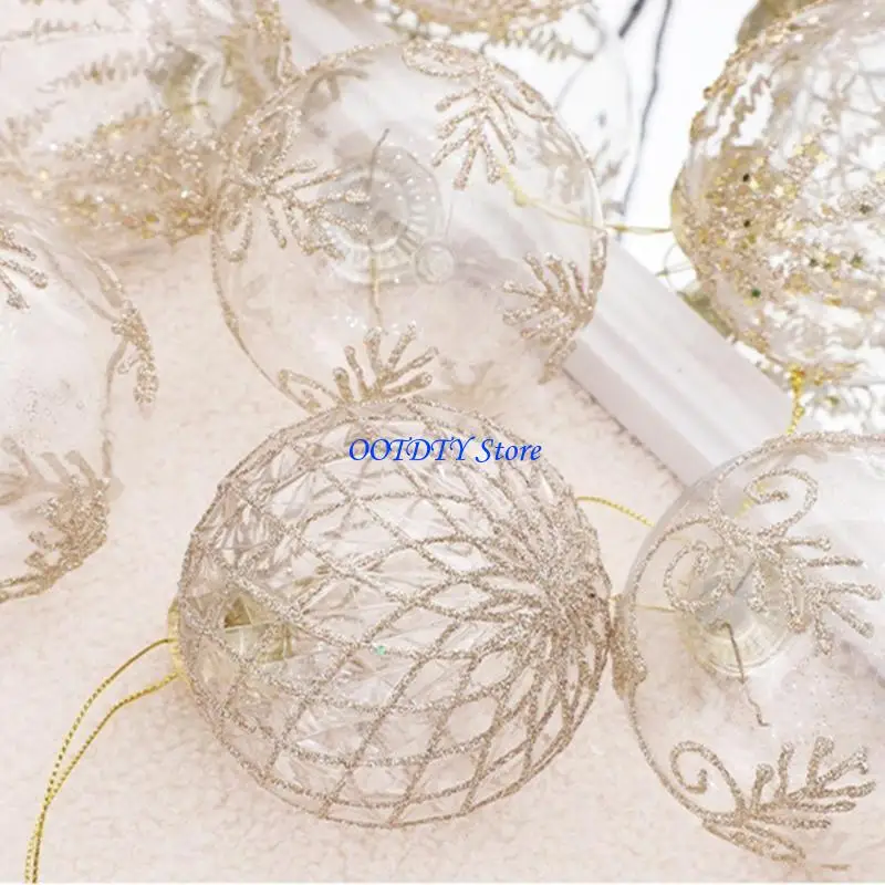367A Painted Christmas Sphere Ornament Set Shimmering Festival Baubles Set Christmas Tree and Party Decoration Essential