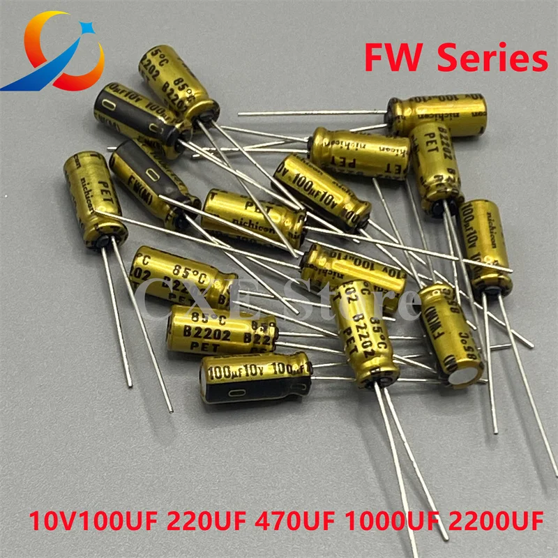10 sztuk FW 10V100UF 220UF 470UF 1000UF Nichicon Audio kondensatory elektrolityczne nowość