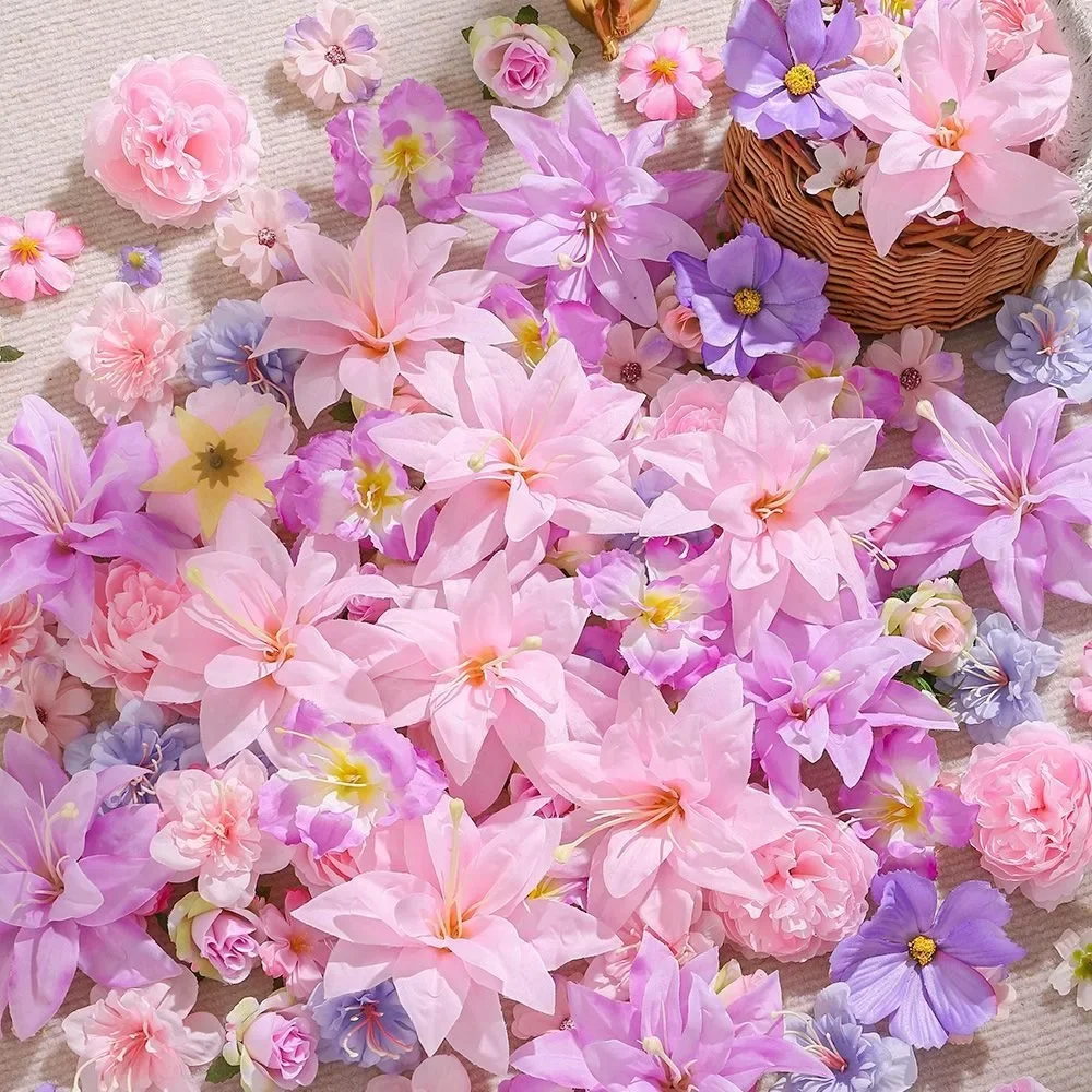10/20/50 Stück Gemischte Künstliche Blumenköpfe Seidenblumen für Hochzeit Brautdekoration Partyzubehör Heimdekoration Geschenk Ornament – Detail 8