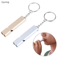 Random Color Alloy Aluminum Emergency Survival Whistle Outdoor Camping Hiking Tool W/Keychain 5.5cm X 1.5cm X 0.8cm