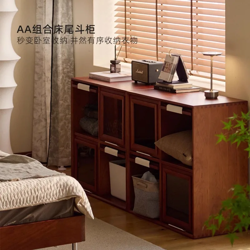 

Nordic solid wood medium and ancient style combined cabinet Modular bucket cabinet Multifunctional storage cabinet Living room
