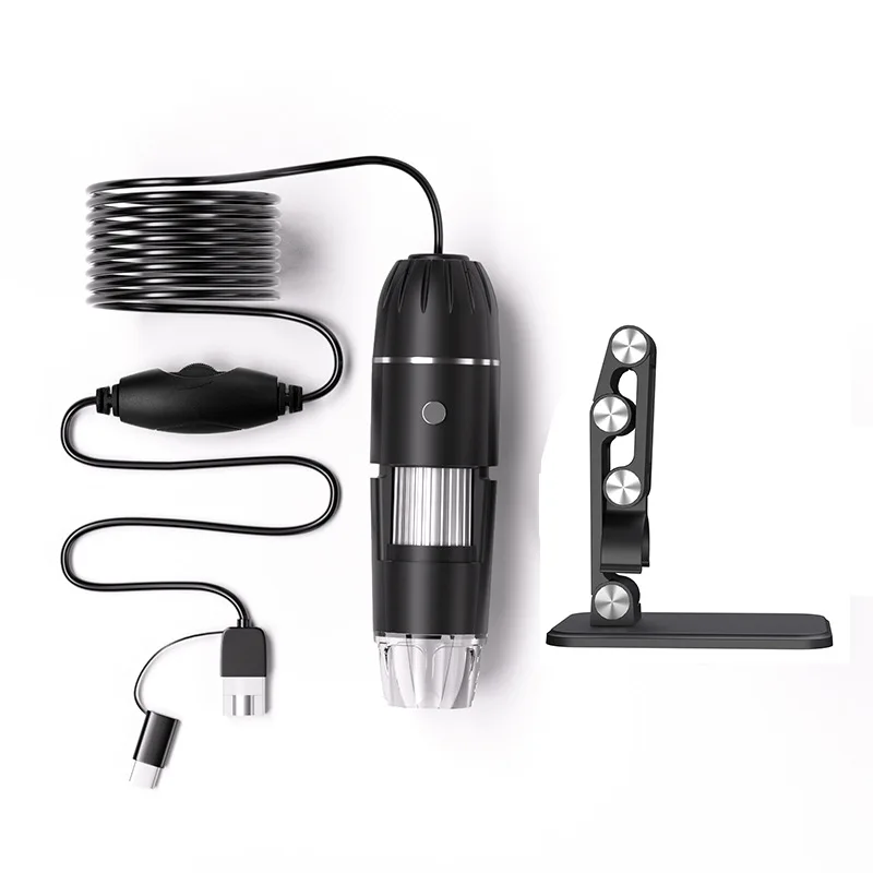 3in1 USB 2MP 1080P 50-1600x Digital Microscope CMOS Borescope Handheld Endoscope Camera Inspection Otoscope Magnifier