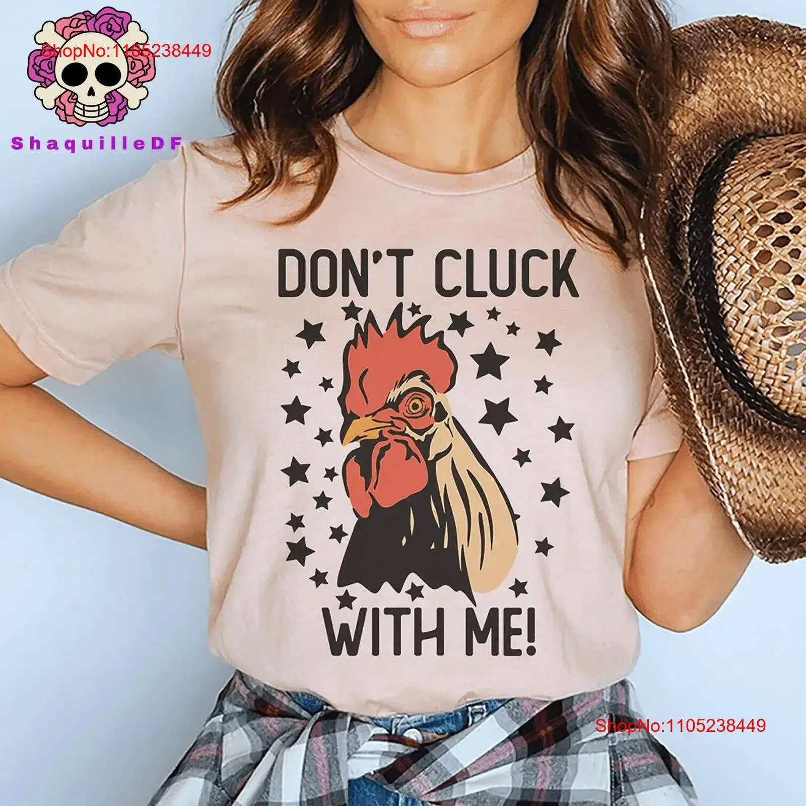 Don t Cluck With Me shirt Funny Chicken Girl Mom Farm Family vintage Washed Stretched graphic Stylish Comfortable fashion