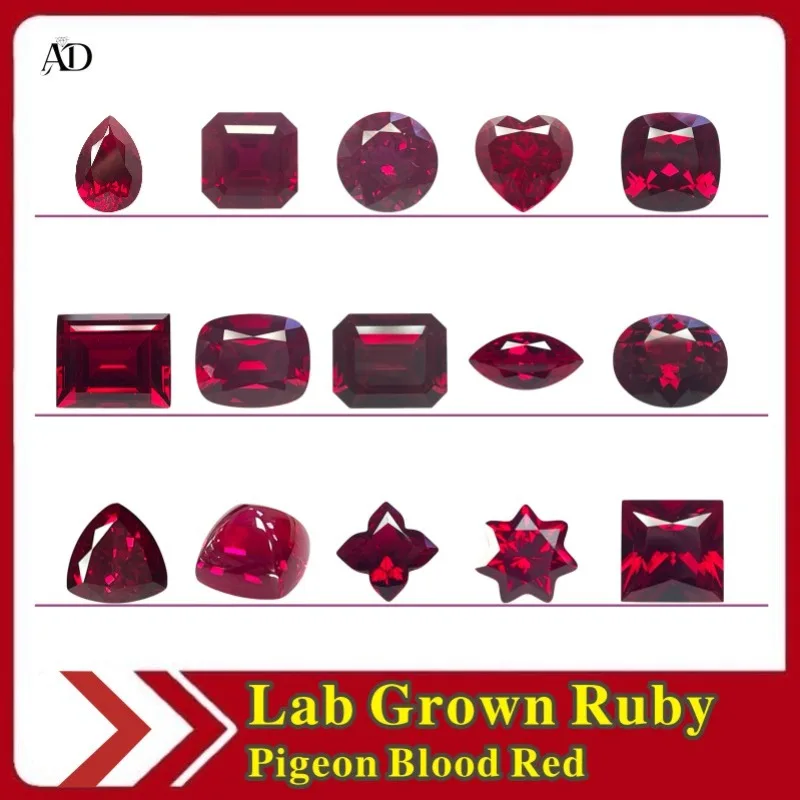 

Lab Grown Ruby Pigeon Blood Red Multiple Cuts Available Gem Premium For Jewelry Setting&Custom Design Selectable AGL Certificate