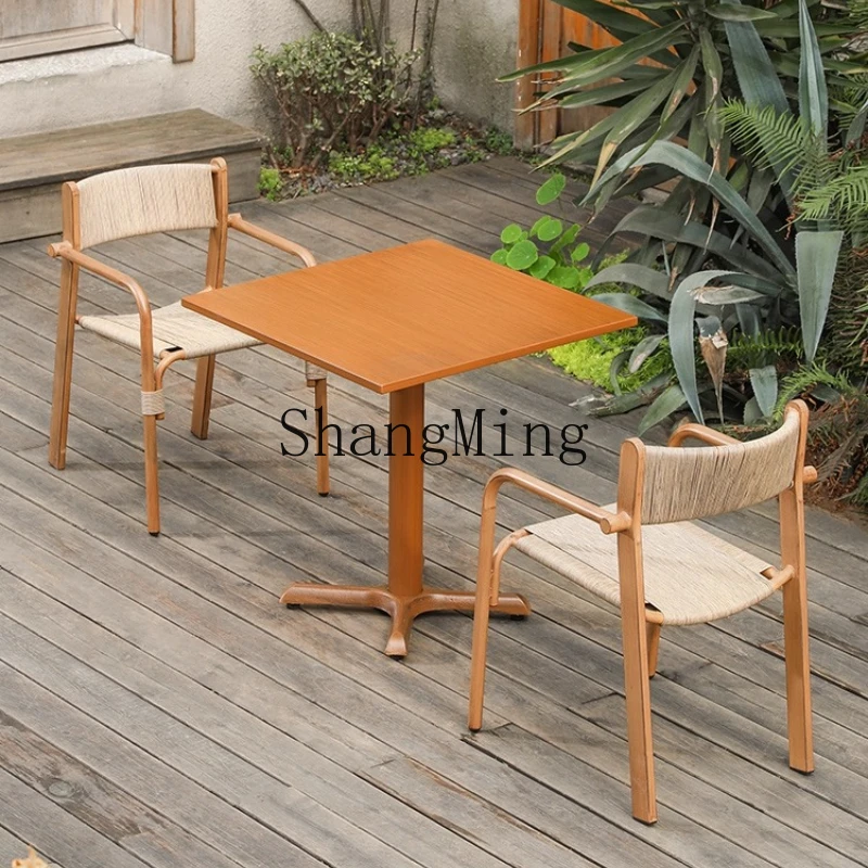 

SM chair combination balcony rattan chair three-piece set outdoor courtyard tea one table and two chairs