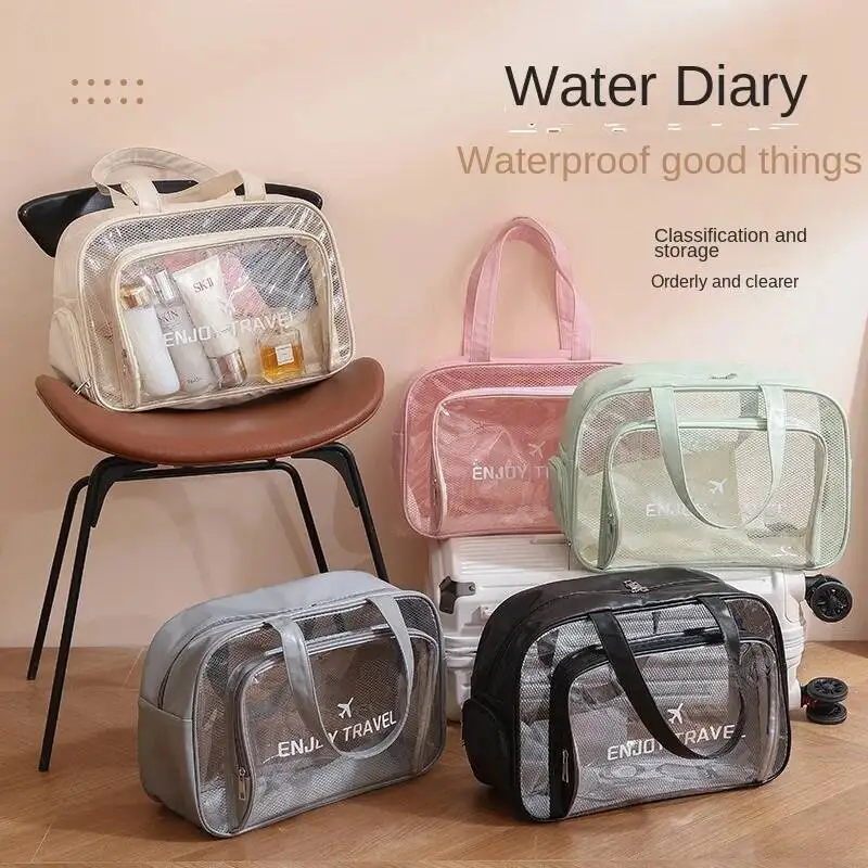 

Toiletries And Makeup Bag Makeup Vanity Bag Waterproof Beach Bag, Dry Wet Separation Fitness And Sports Bag