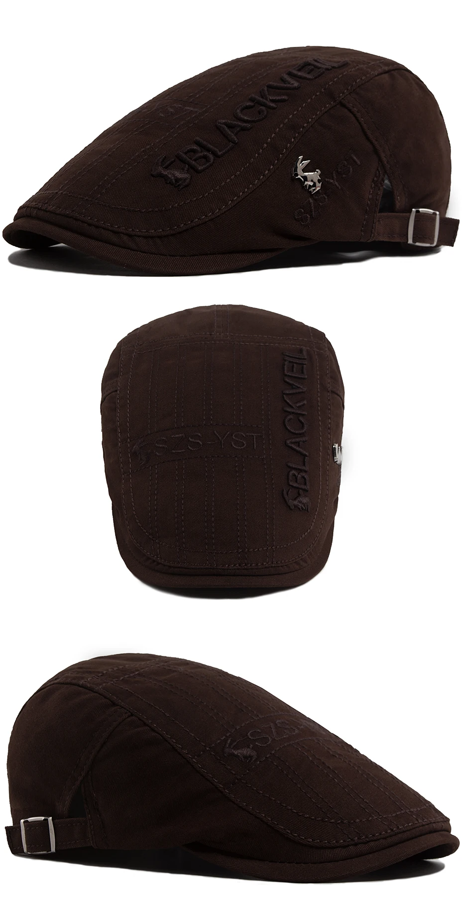 Männer Baskenmütze Mode Kaninchen Stickerei Flache Kappen Frühling Sommer Visier Für Männliche Mode Vintage Newsboy Cap Casual Berets Einstellbar – Detail 5