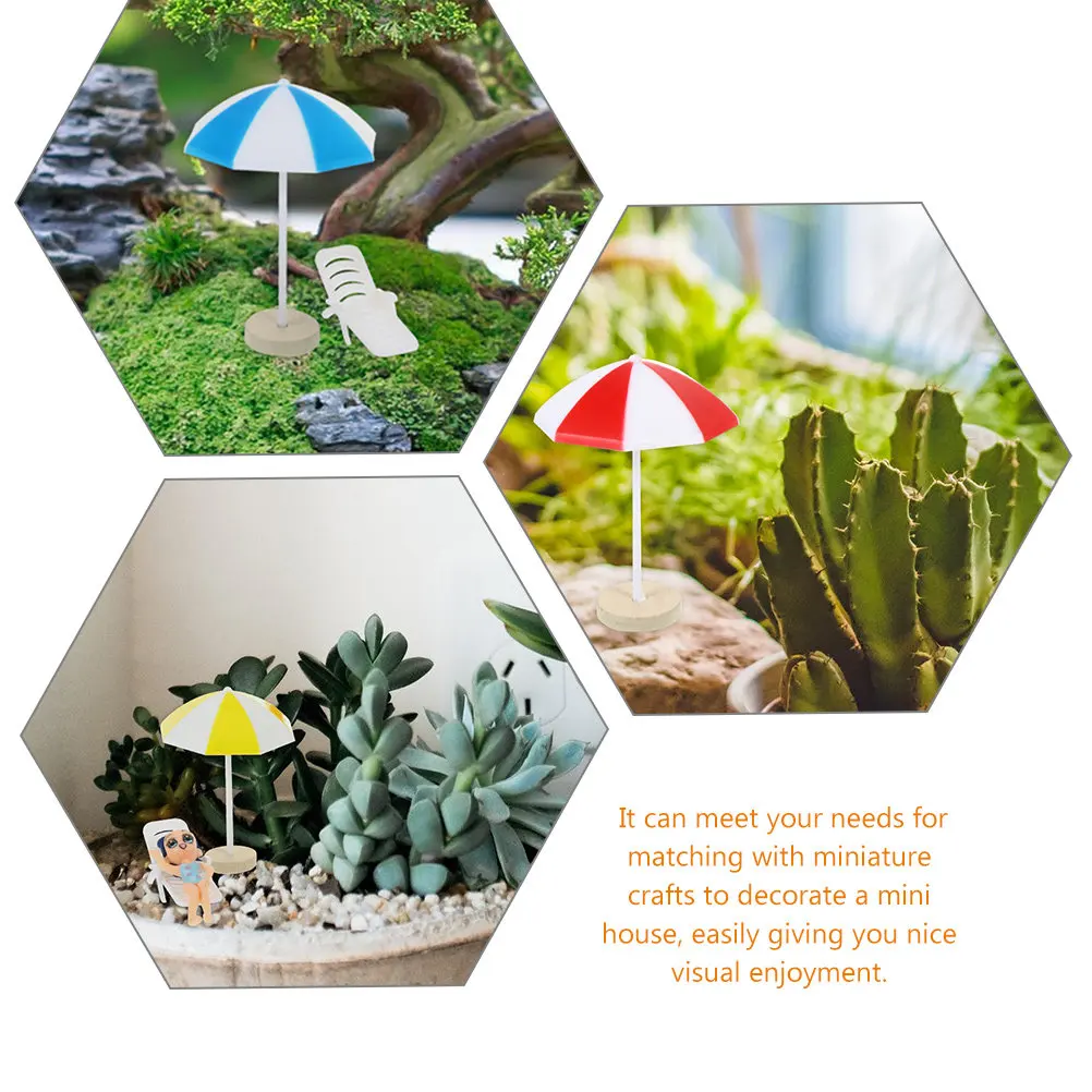 

12 миниатюрных пляжных зонтов, маленькие легкие зонтики для микроландшафта, аксессуары для сада и бонсай, декор