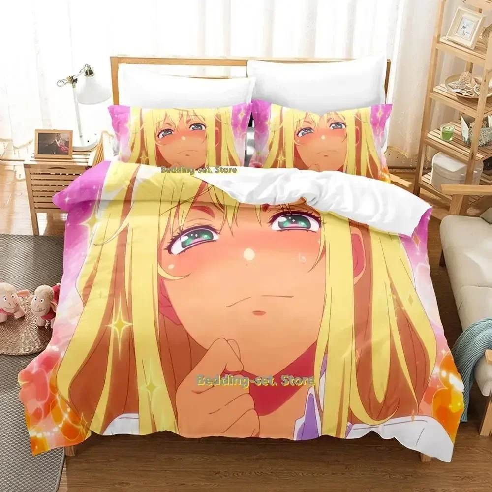 How heavy are the dumbbells you lift Bedding Set Cartoon Anime three-piece set Adult Kid Bedroom Duvetcover Sets 3D Kawaii Girl