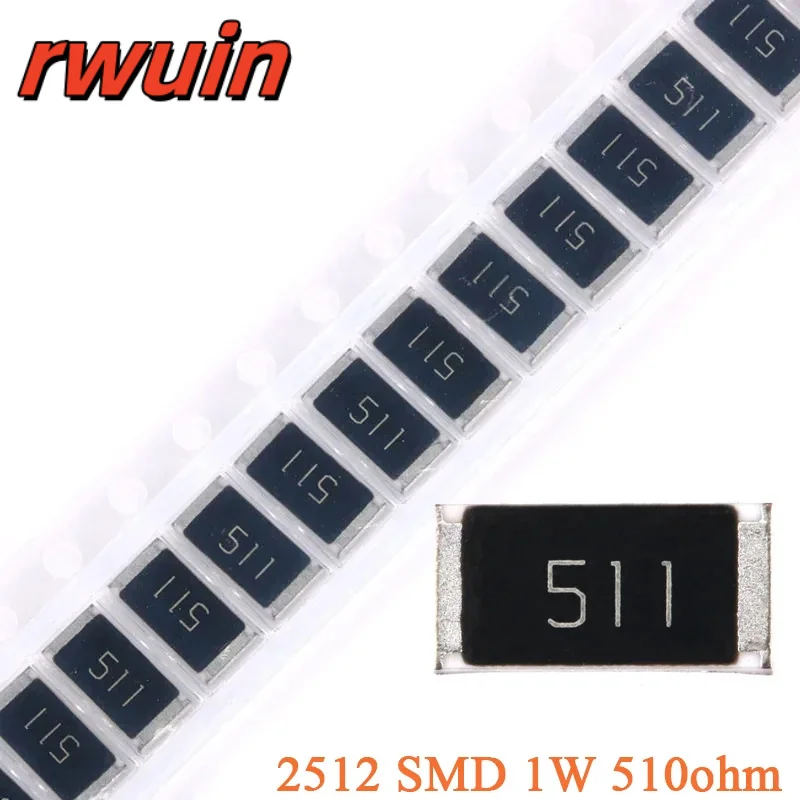

100pcs/50pcs 510ohm SMD Chip Resistor 2512 1W 510R 510 ohm 511 5% Resistance