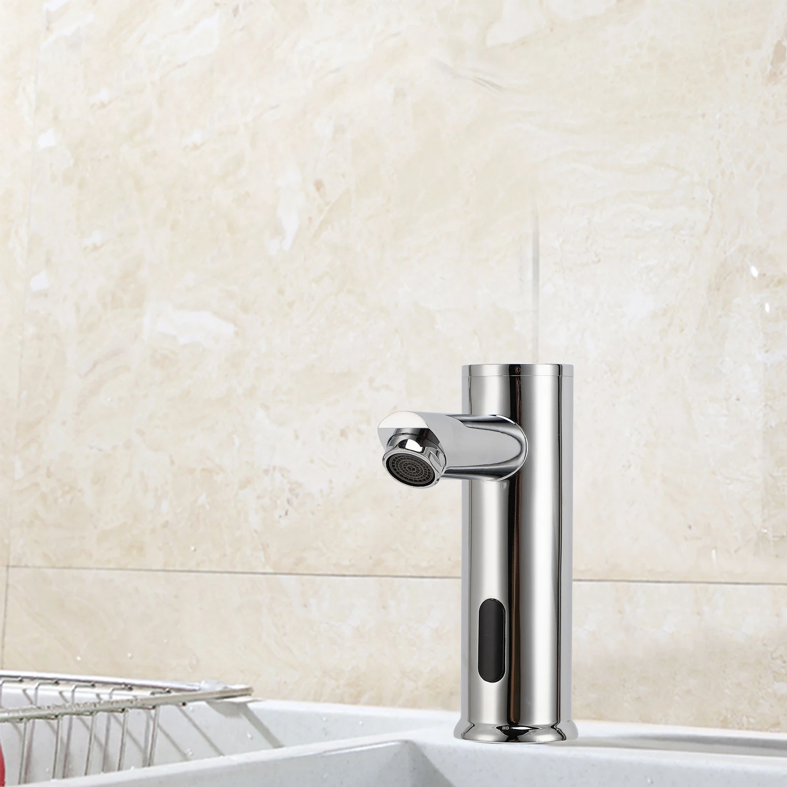 Touchless Faucet G1/2 Male Thread Battery Powered Automatic Motion Sensor Faucet with Filter