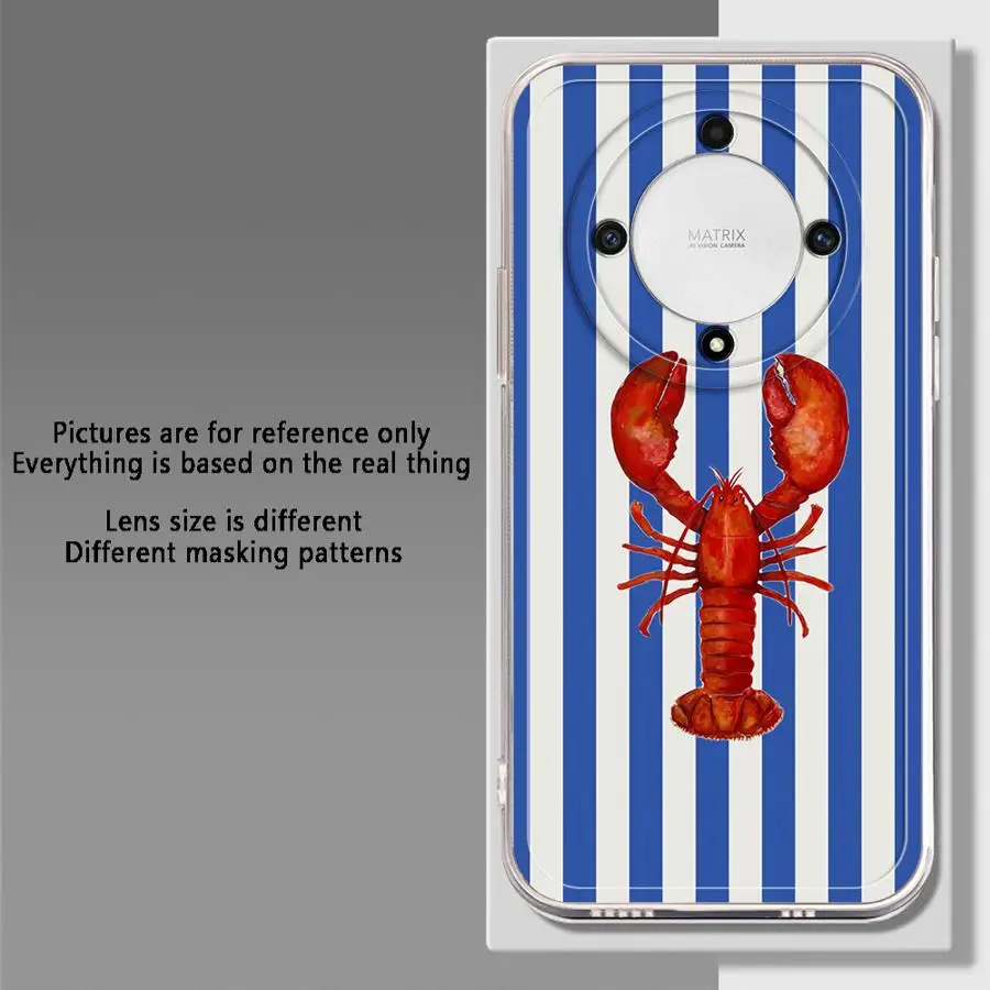 Capa de telefone para honor x9a x9b 90 lite x7b x8b y9 prime 2019 capa transparente animais marinhos