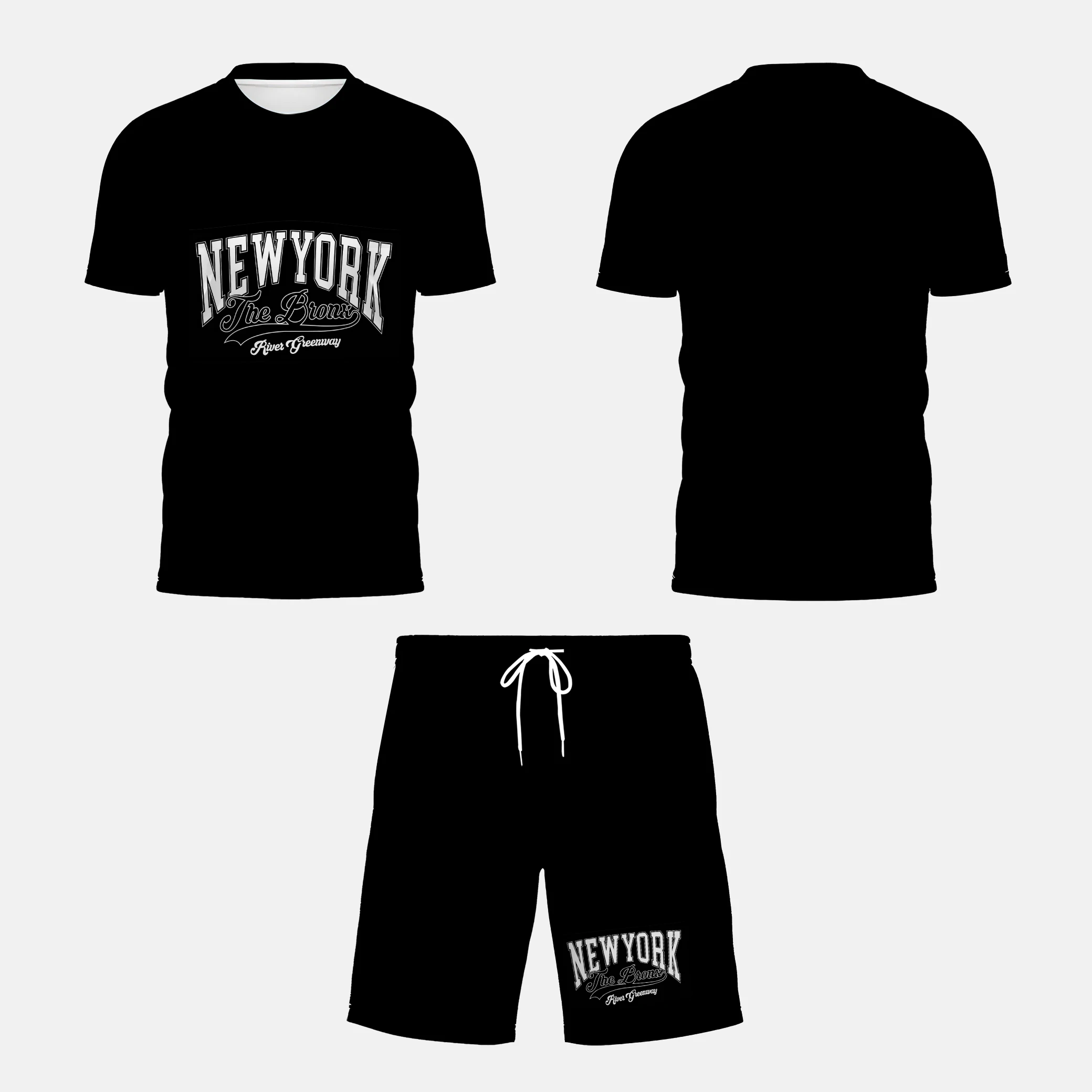 Setelan pria baru musim panas 2025 dengan cetakan huruf untuk pakaian luar ruangan kasual dan modis