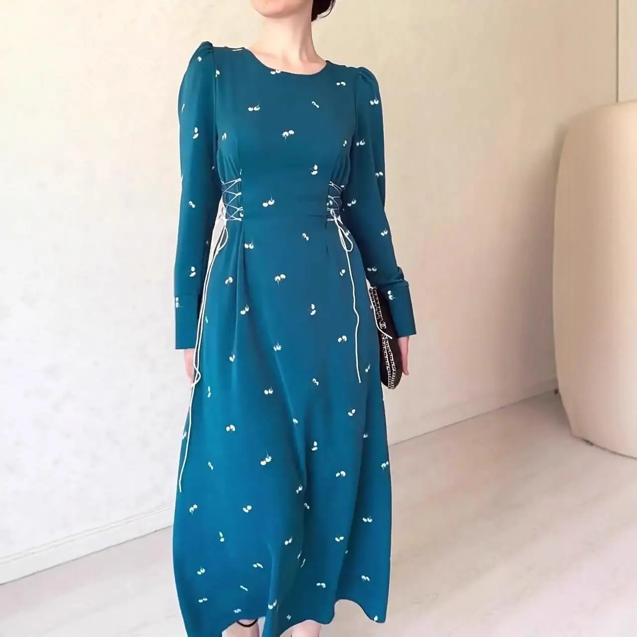 エレ ロング スヴェ ロング ドクター 快適 スリムフィット レディース ドクター フレンチ スレ ハイウエスト Aライン スカート ティーアセテート繊維