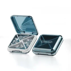 Daily Pill Organizer 4 Compartments Portable Travel Small Pill Case Pill Box for Purse Pocket to Hold Vitamins Cod Liver Oil
