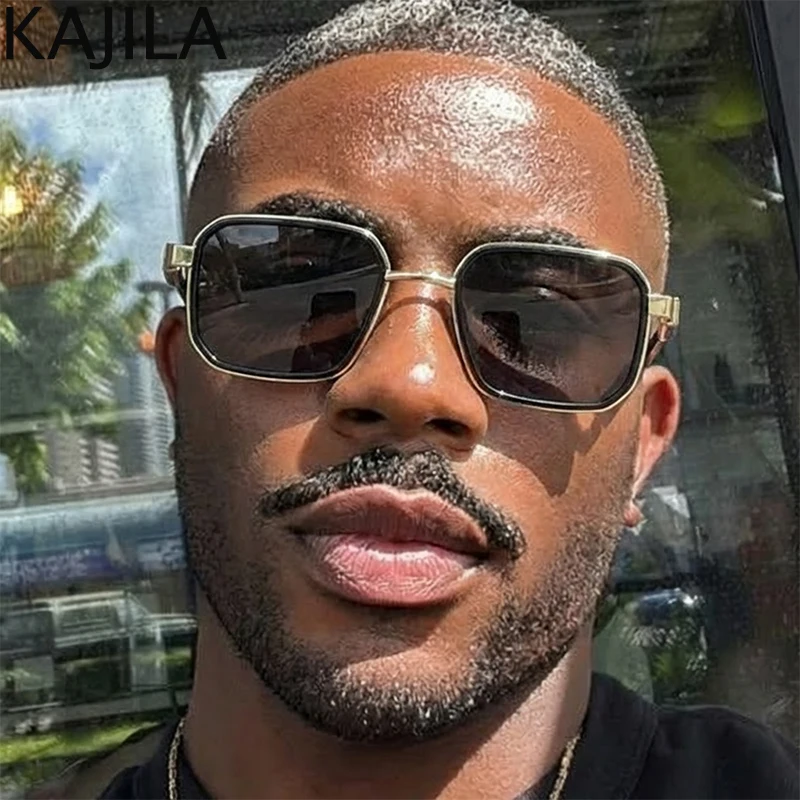 

Classic Oversized Square Sunglasses Men 2026 Luxury Brand Vintage Steampunk Metal Frame Sun Glasses For Male Outdoor Punk Shades