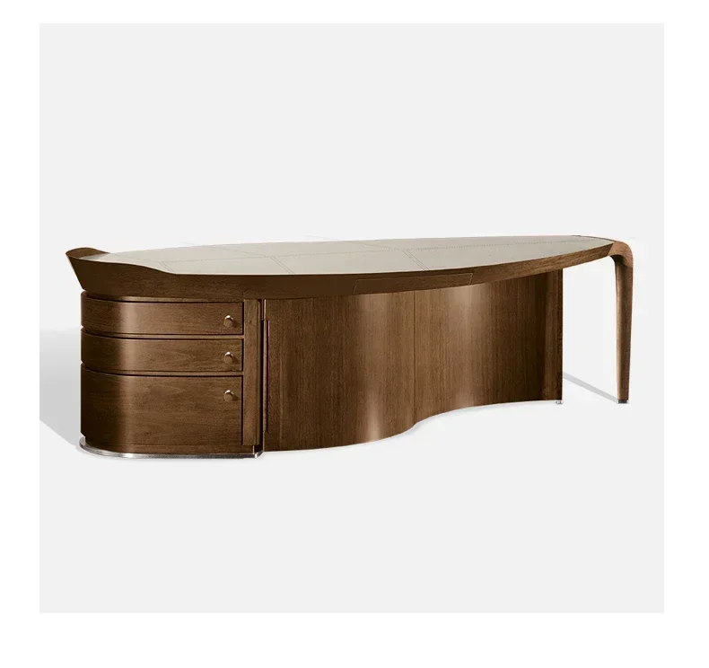 

newItalian light luxury desk all solid wood desk pure solid wood walnut desk boss tabless 7304