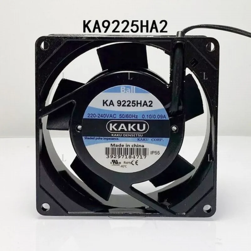 

L New for KAKU fan KA9225HA2 220/240V 0.10/0.09A 92*92*25mm Multi-Speed Cooling fan