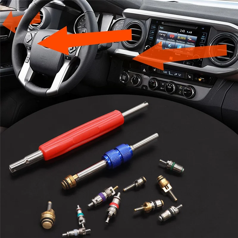 ABTD-Car A/C Repair Kit 270PCS O-Ring Seals Kit + 40PCS A/C Valve Core Assortment With Remover Tool