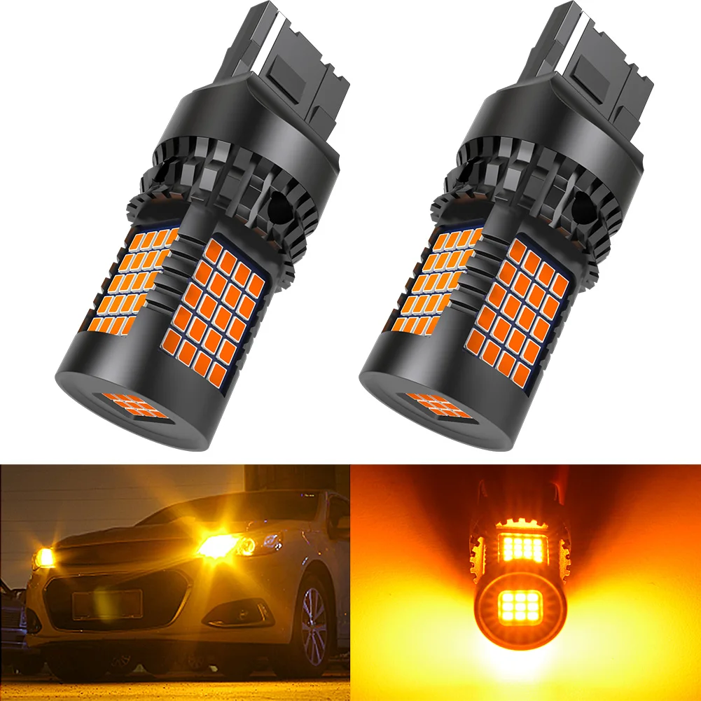 

2Pcs T20 WY21W LED Canbus Turn Light Amber T20 W21W 7440 7440NA LED Bulbs Error Free No Hyper Flash Car Turn Signal Lamp 12V-24V