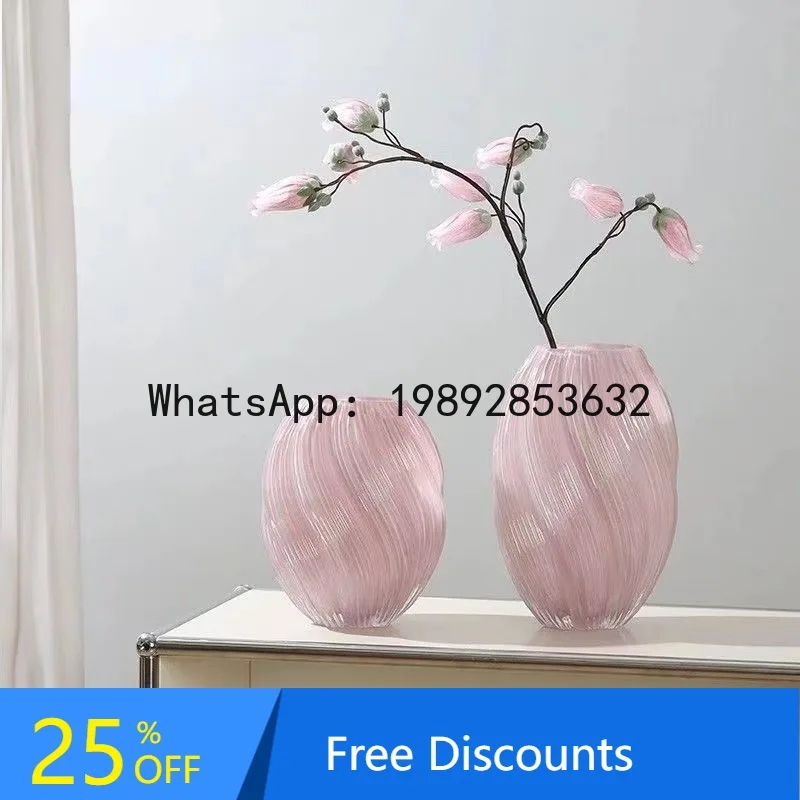 

CZ Vase Twisted Spiral Glass Living Room Home Decoration Hydroponic Flower Arrangement Dining Table Ornament Holiday Gift