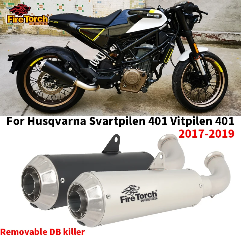 

Motorcycle Exhaust Full System Link Pipe Modified Muffler Moto Escape For Husqvarna Svartpilen 401 Vitpilen 401 2017 2018 2019