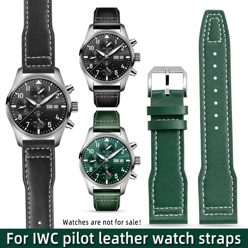 

Кожаный ремешок для часов IWC Pilot's Watch, универсальный модный браслет из воловьей кожи, аксессуары для мужских и женских часов 20 мм 21 мм.