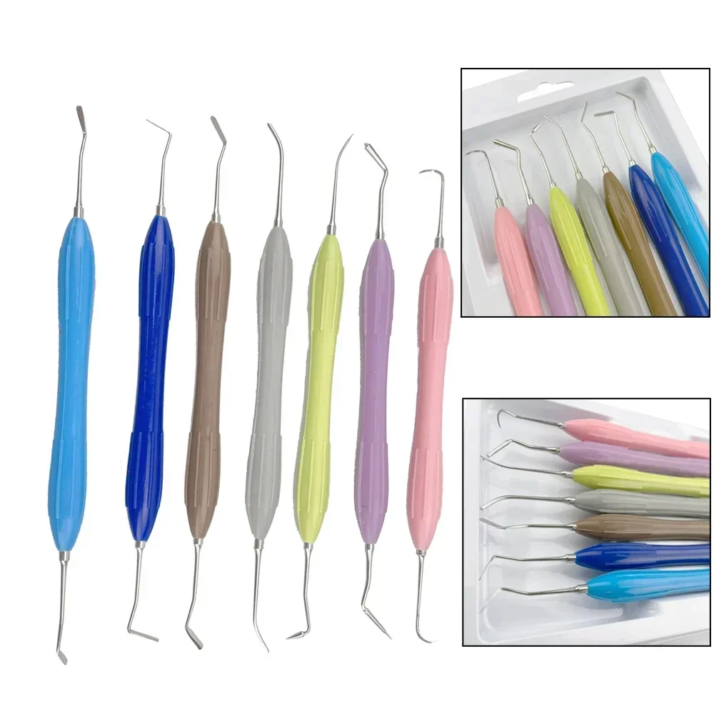 7Pcs Dental Resin Filler Kit with LM Resin Knife High-Precision Aesthetic Dentistry Restoration