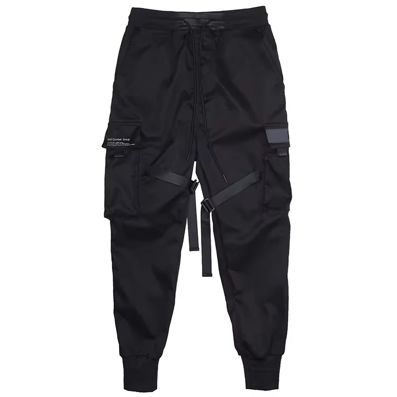 

Color Black Cargo Pants Men Harem Street Fashion Hop Elastic Feet Joggers Harajuku Sweatpant Comfort Trousers