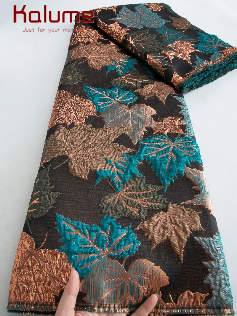 Kalume الأفريقي الديباج أقمشة الدانتيل النيجيري الجاكار مذهب أقمشة الدانتيل عالية الجودة السفينة من الولايات المتحدة لفستان الخياطة القماش F5100