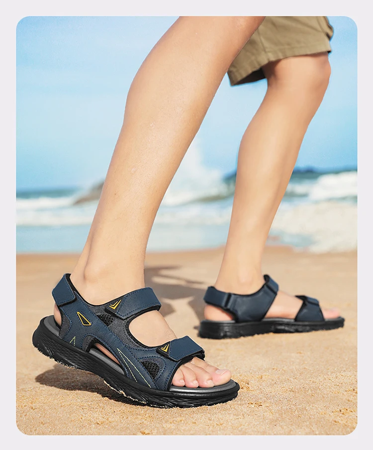 Herren-Sportsandalen, Outdoor, Wandern, wasserdicht, Strandsport, Herren-Sandalen, Sommer, offene Zehen, verstellbare Schnürsenkel – Detail 11