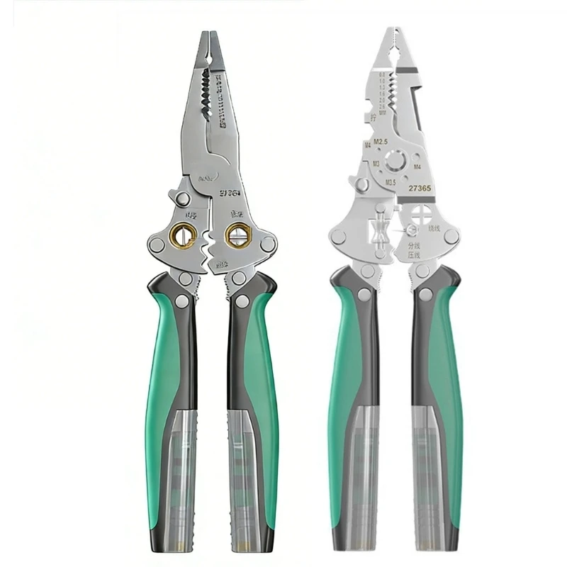 

High Precisions Wire Stripping Pliers Tool With Builts In LED Voltages Tester For Safe Electrical Work high quality