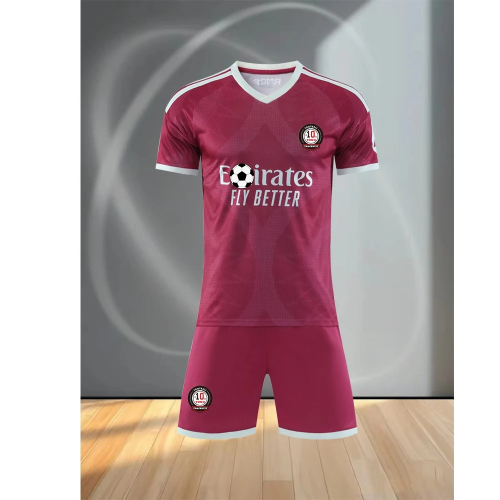 Men's High-Quality Casual Sports Soccer Jersey Round Neck Top Paired With Stylish Breathable Shorts