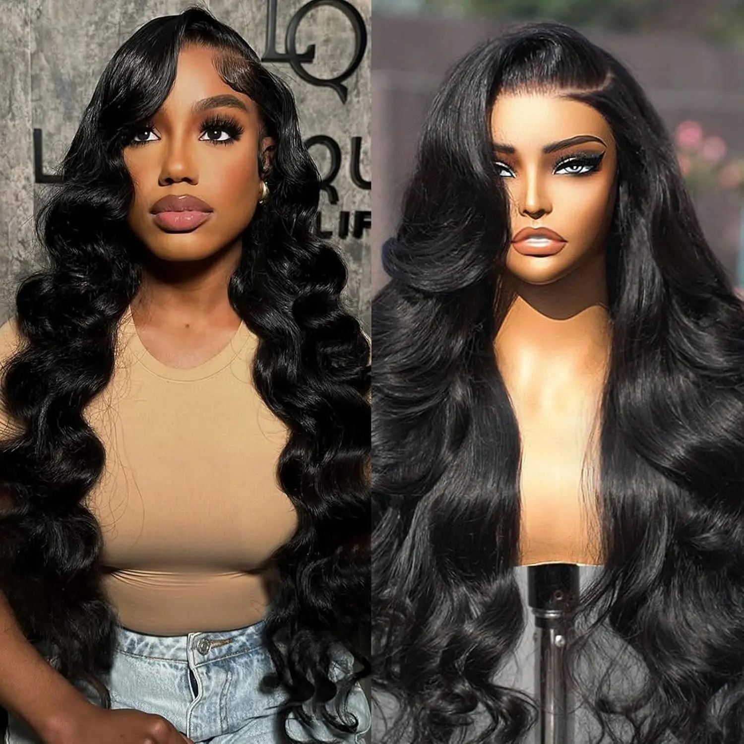

250 300 Density Transparent HD Human Hair Wig 40 Inch Body Wave 13x4 Pre Plucked Lace Front 13x6 Brazilian Lace Frontal Wigs