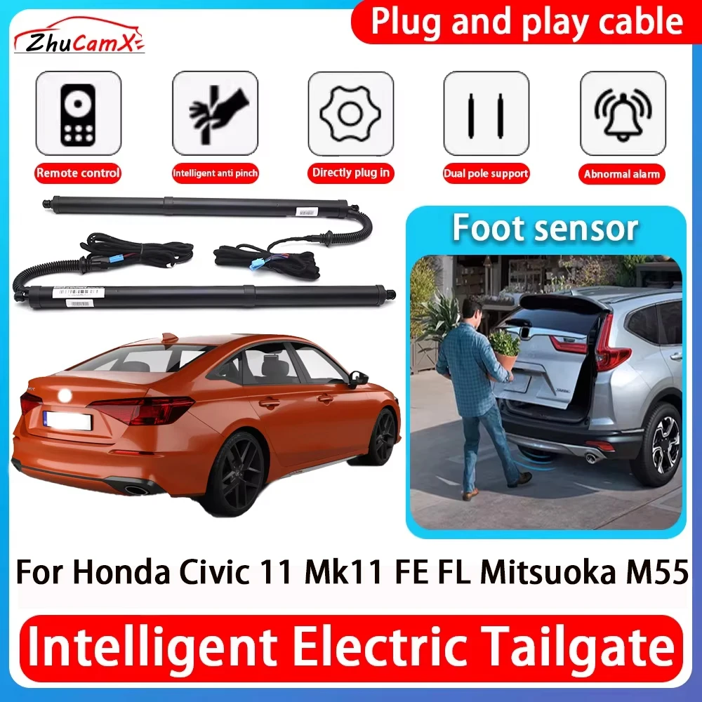 ZhuCamX For Honda Civic 11 Mk11 FE FL Mitsuoka M55 Car Power Trunk Electric Suction Tailgate Intelligent Tail Gate Lift Strut