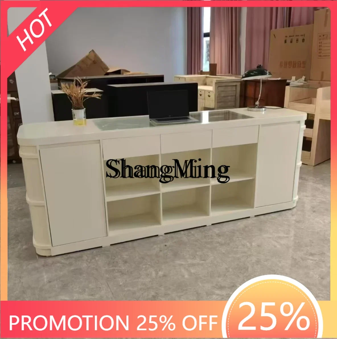 

ZYY Premium Commercial Cashier Reception Desk Clothing Store Counter Table Store Display Nakajima Water Station