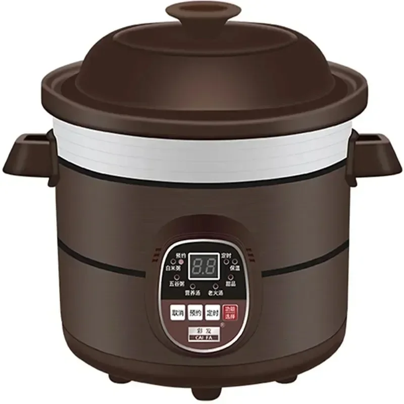 Ceramic Electric Automatic Stewing Pot Household Soup Porridge Stewing Cooker Multi Cooker Purple Sand Electric Casserole