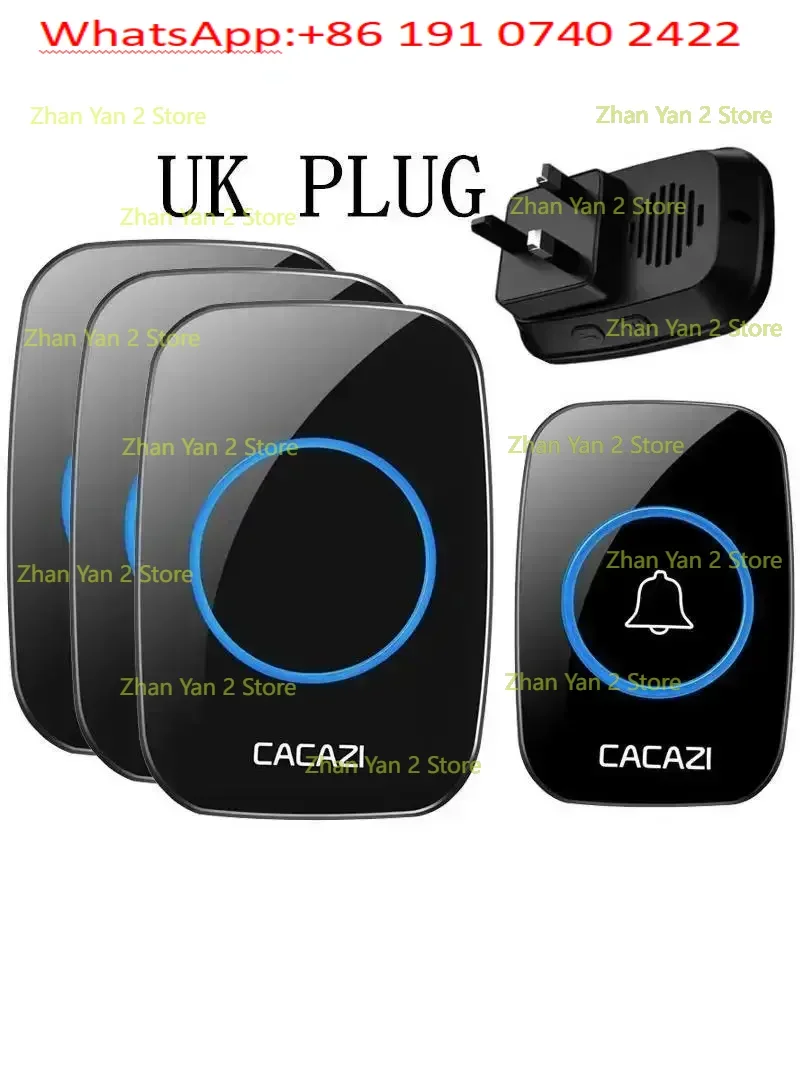 Wireless doorbell, home intelligent remote control electronic door bell large three-pin plug British style