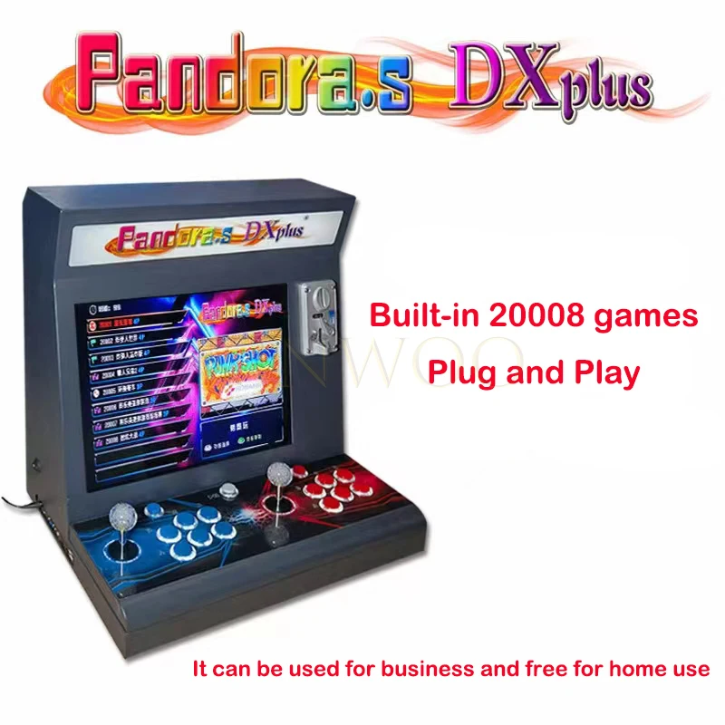 2024 17 Inch 3D Pandora SAGA DX Plus 20008 in 1 PCB Games Cabinet Joystick Button HDMI VGA Coin Slooter Arcade Console Bartop