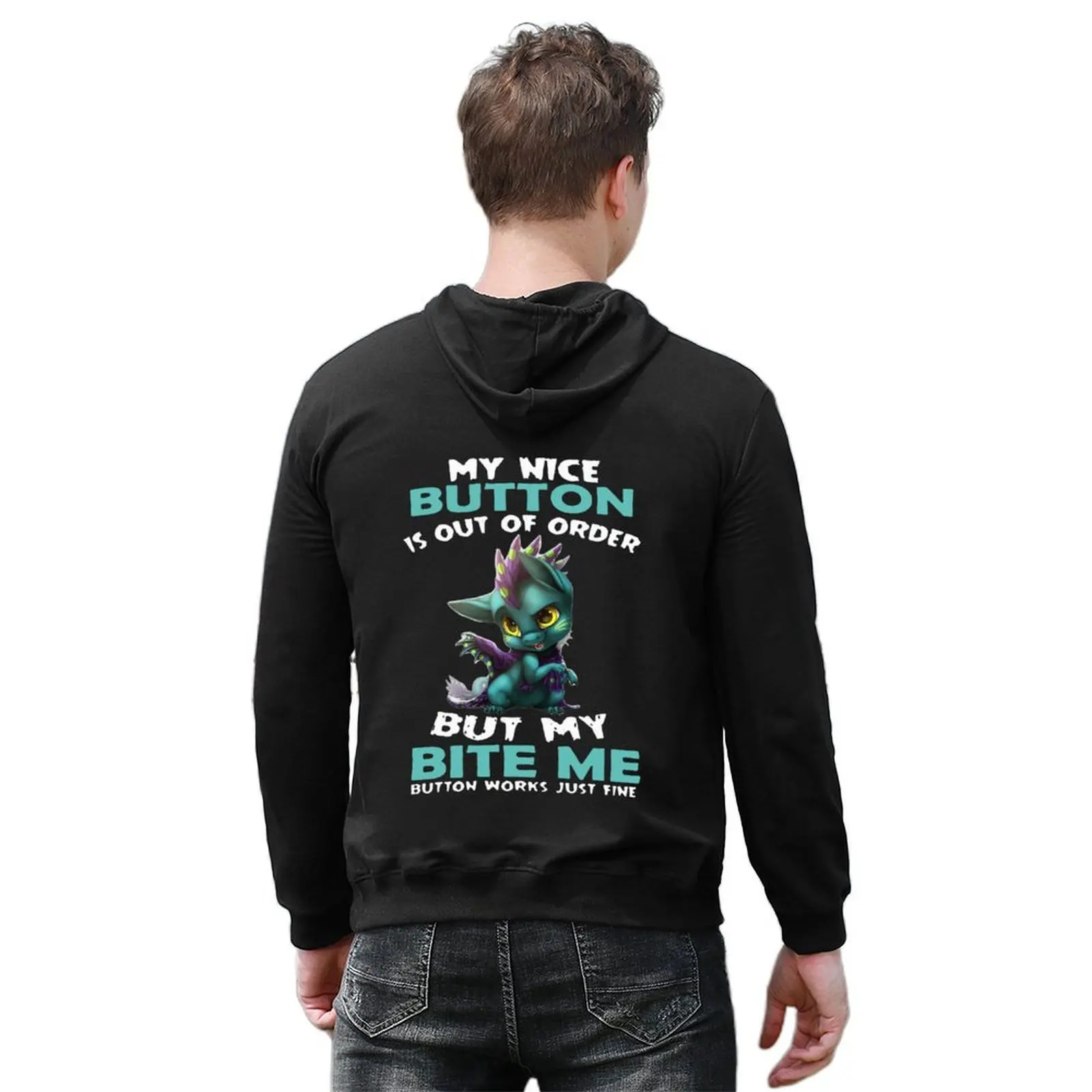 My Nice Button Is Out Of Order But My Bite Me Button Works Just Fine Hoodie korean clothes new features of hoodies & sweatshirts