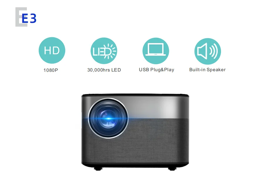 2023 New Hot 1080p Projector With 4800 High Lumen LED Lamp 4K Short Throw For Home Theater