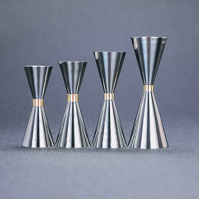 로즈 골드 스테인레스 스틸 칵테일 셰이커 측정 컵, 듀얼 샷 음료 스피릿 측정 지거, 주방 바 액세서리, 30 ml, 60ml