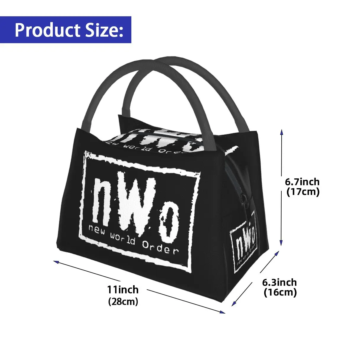 NWO New World Order Wrestling Insulated Lunch Bag for Women Bento Storage Food Boxes Container Cooler Thermal Lunch Box Tote