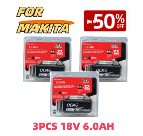 🔥 ДЛЯ Makita 18 В 6,0 Ач LXT Аккумулятор: малотемпературная работа ДЛЯ Makita 18 В 6 Ач Аккумулятор: инструменты LXT мощностью 18 В с увеличенным временем запуска,
