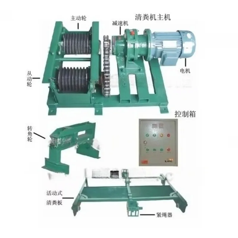 Custom Automatic Manure Scraper with Hydraulic Power Unit Adjustable Scraping Width for Pig Breeding Farms Easy Operation